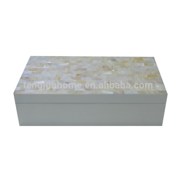 Producto de hotel de cáscara de agua dulce blanco material de caja de joyería